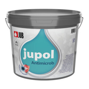 JUPOL Antimicrob je visokopokrivna antimikrobna periva boja, primerna za unutrašnje zidove. Boja uništava i sprečava dalji razvoj mikroorganizama, uključujući koronaviruse, bakterije, plesni i alge, te smanjuje koncentraciju virusa i bakterija za 99,9% u prva 24 sata.