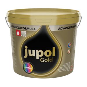JUPOL Gold Advanced visoko-pokrivna, periva, ekološka akrilna disperzija, namenjena za unutrašnje zidove na kojima želimo da postignemo vrhunski estetski izgled